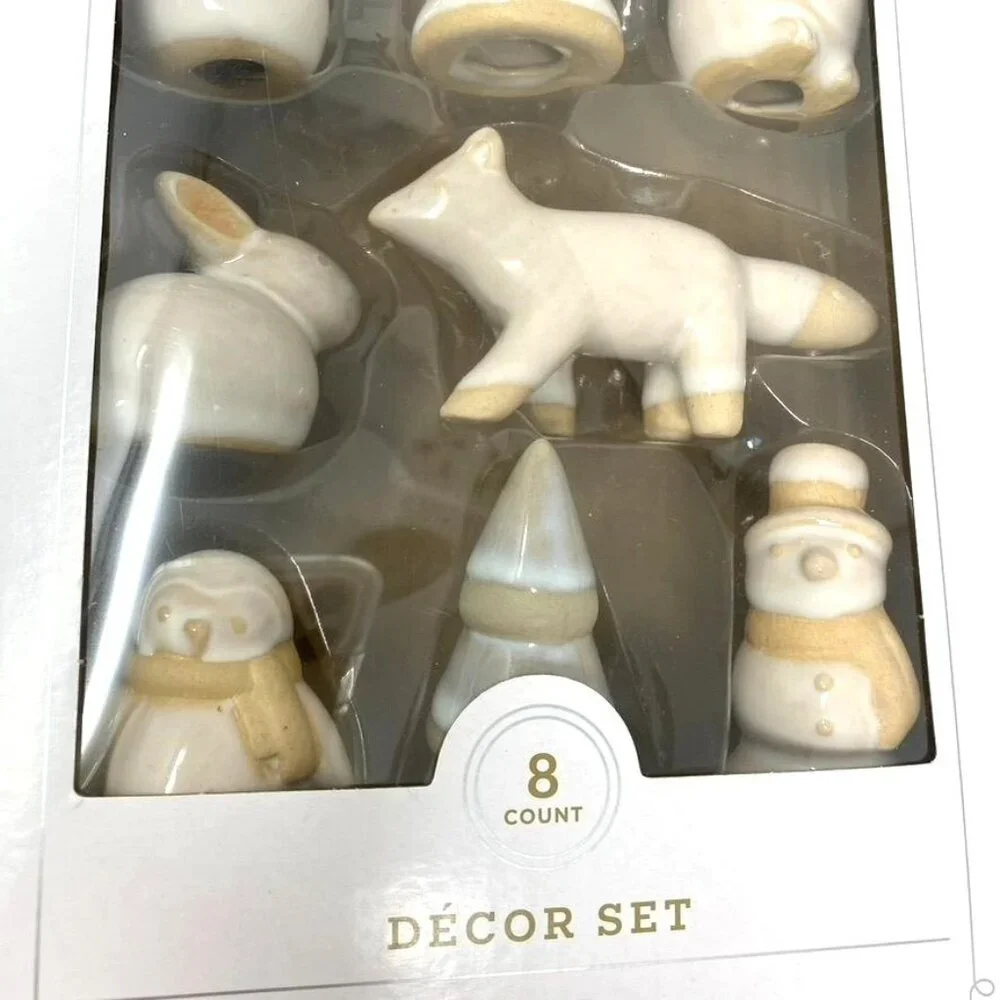 Target 8 Pack Ceramic White Christmas Set - Wondershop™ Tabletop Decor Nature
